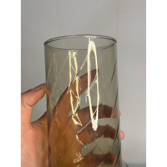 VTG Libbey Brown Swirl Tumbler Glasses 5.75" Set-of-2 Smoke-Brown Glasswear MCM - Picture 5 of 6